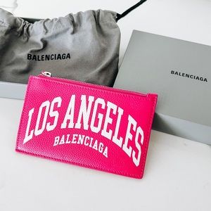 Balenciaga Limited Special Edition Los Angeles Cities Card Holder Wallet Pink